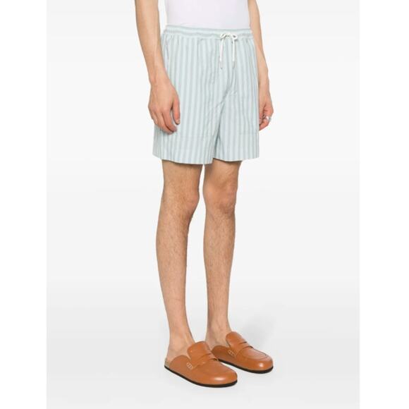 Maison Kitsune Mens Blue Striped Shorts Size L MSRP $419 - Picture 8 of 10